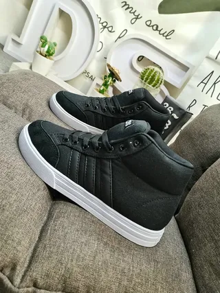 Adidas Black White High-Top Textile Upper Lifestyle Sneakers 7