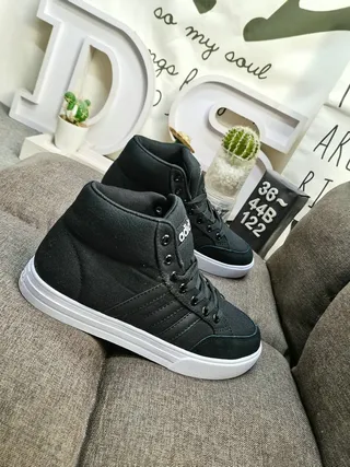 Adidas Black White High-Top Textile Upper Lifestyle Sneakers 9