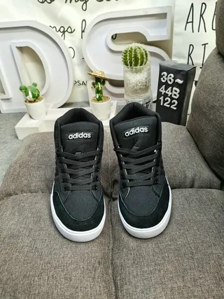 Adidas Black White High-Top Textile Upper Lifestyle Sneakers 10