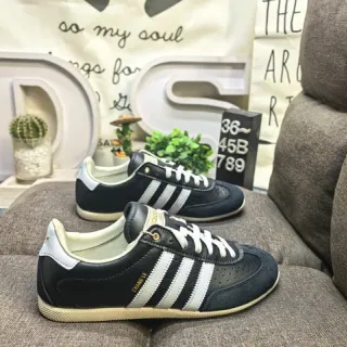 Adidas Black White Low-Top Leather-Suede Upper Lifestyle Sneakers