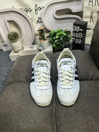 Adidas Black White Low-Top Leather-Suede Upper Lifestyle Sneakers 20