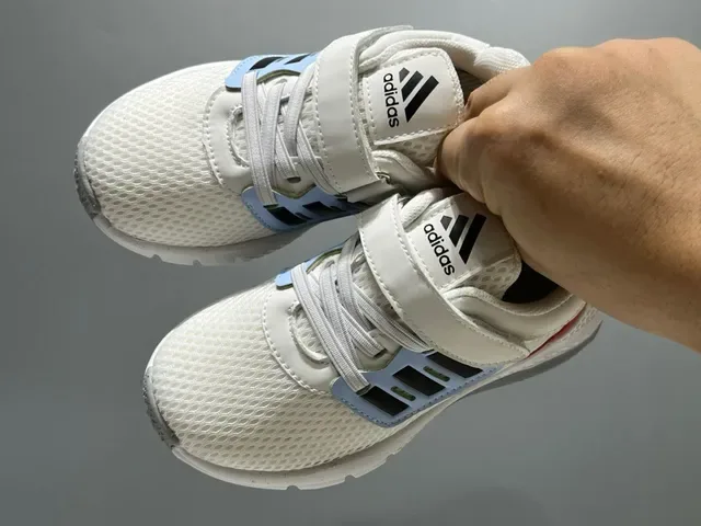 Adidas Black White Mesh Upper Velcro Strap Lifestyle Sneakers 7