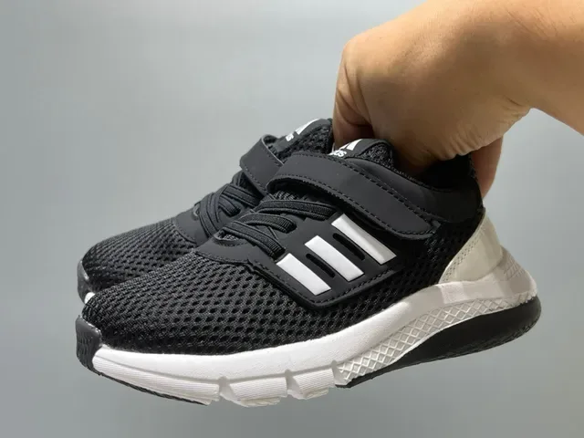 Adidas Black White Mesh Upper Velcro Strap Lifestyle Sneakers 14