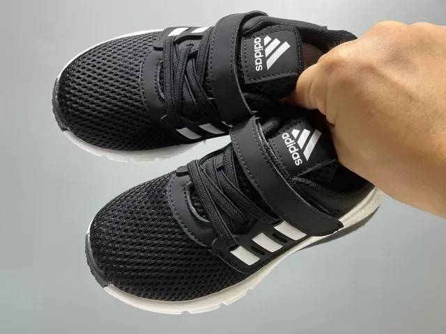 Adidas Black White Mesh Upper Velcro Strap Lifestyle Sneakers 16