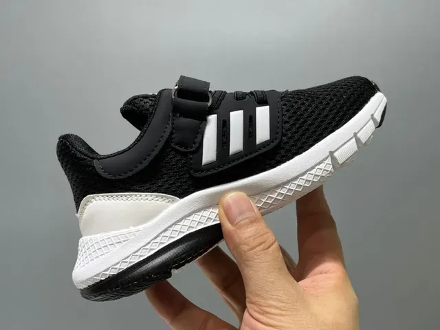 Adidas Black White Mesh Upper Velcro Strap Lifestyle Sneakers 19