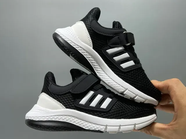 Adidas Black White Mesh Upper Velcro Strap Lifestyle Sneakers 20