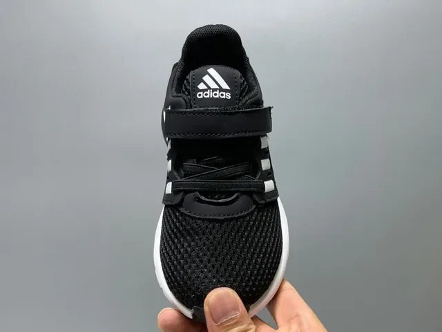 Adidas Black White Mesh Upper Velcro Strap Lifestyle Sneakers 22