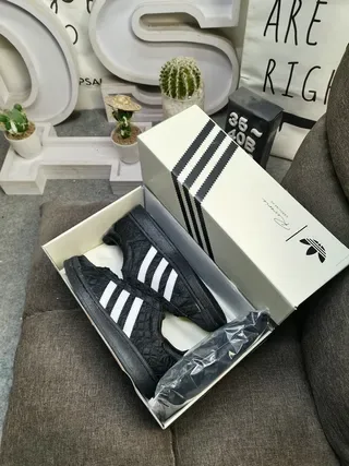 Adidas Black White Quilted Upper Three Side Stripes Lifestyle Sneakers 3