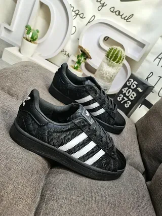 Adidas Black White Quilted Upper Three Side Stripes Lifestyle Sneakers 9