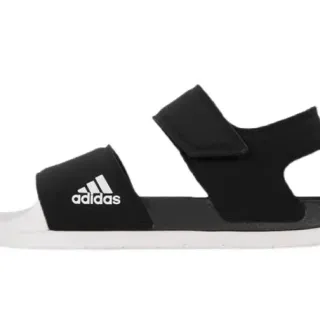 Adidas Black White Two-Strap Velcro-Closure Casual Sandals