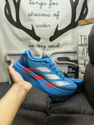 Adidas Blue and Silver Three-Stripe Lifestyle Sneakers 5
