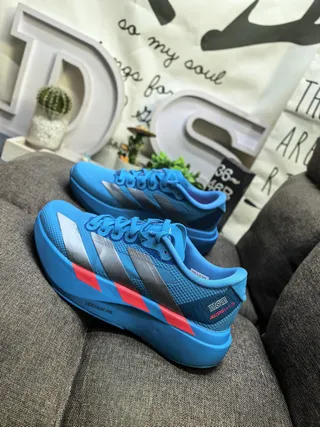 Adidas Blue and Silver Three-Stripe Lifestyle Sneakers 7