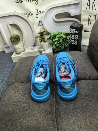 Adidas Blue and Silver Three-Stripe Lifestyle Sneakers 8