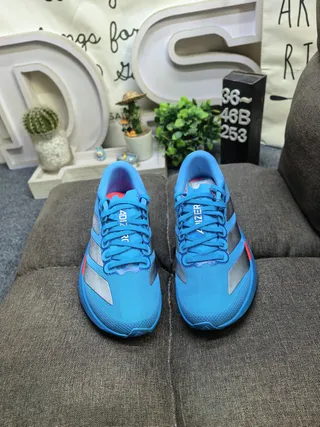 Adidas Blue and Silver Three-Stripe Lifestyle Sneakers 10
