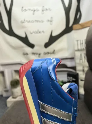 Adidas Blue Red Low-Top Three-Stripe Side Panel Lifestyle Sneakers 3
