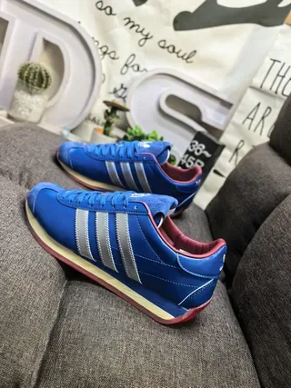 Adidas Blue Red Low-Top Three-Stripe Side Panel Lifestyle Sneakers 7