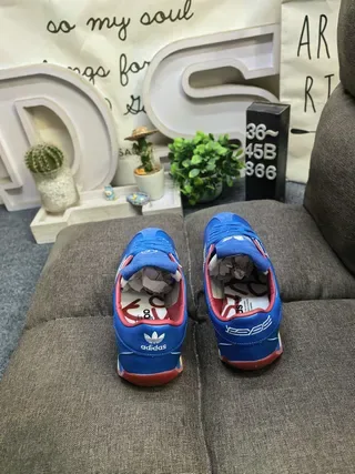Adidas Blue Red Low-Top Three-Stripe Side Panel Lifestyle Sneakers 8