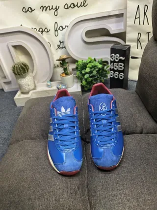Adidas Blue Red Low-Top Three-Stripe Side Panel Lifestyle Sneakers 10