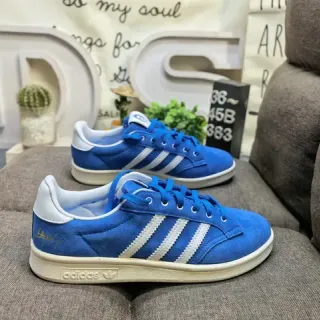 Adidas Blue White Suede Upper Three Stripes Lifestyle Sneakers
