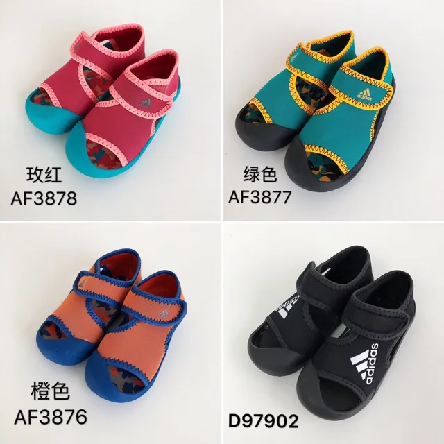 Adidas Bleu Jaune Ouvert Doigt Sangle Velcro Sandales Casual 5