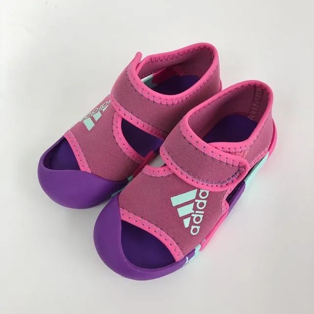 Adidas Bleu Jaune Ouvert Doigt Sangle Velcro Sandales Casual 9