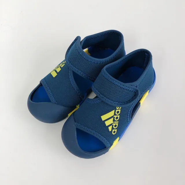 Adidas Bleu Jaune Ouvert Doigt Sangle Velcro Sandales Casual 11