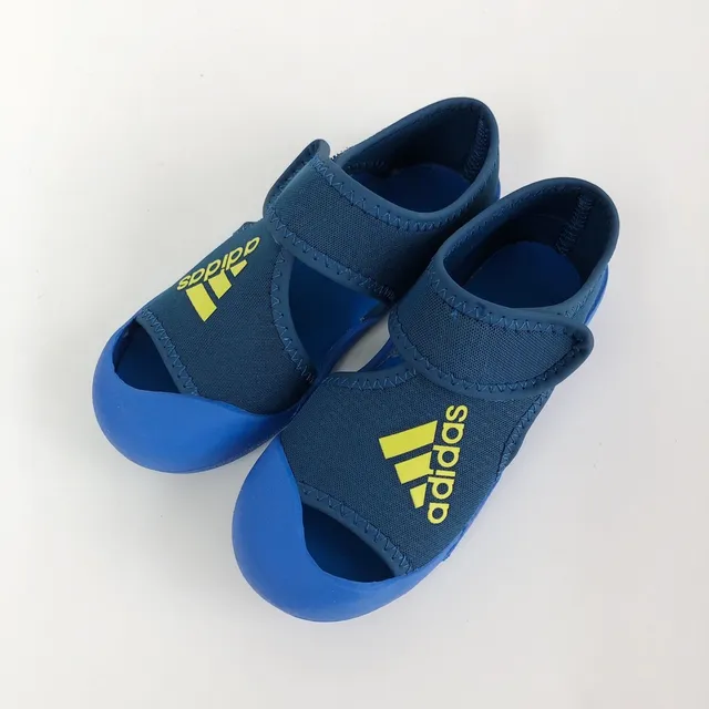 Adidas Bleu Jaune Ouvert Doigt Sangle Velcro Sandales Casual 12