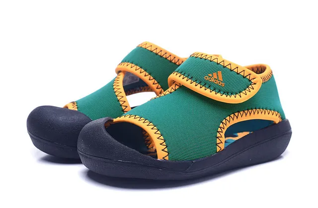 Adidas Bleu Jaune Ouvert Doigt Sangle Velcro Sandales Casual 14