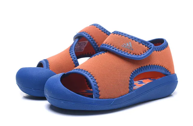 Adidas Bleu Jaune Ouvert Doigt Sangle Velcro Sandales Casual 15