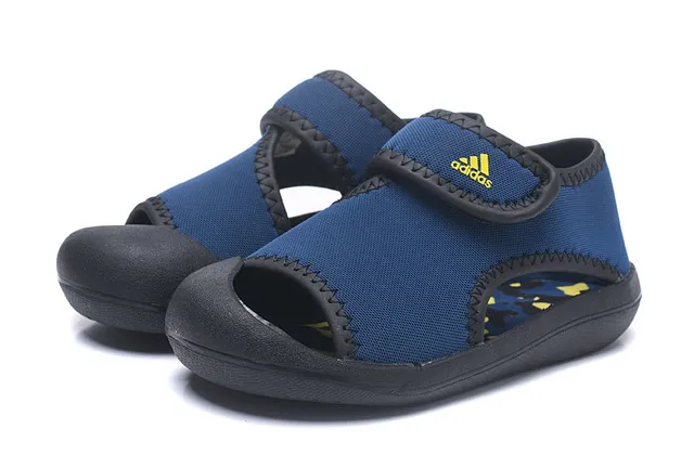 Adidas Bleu Jaune Ouvert Doigt Sangle Velcro Sandales Casual 17