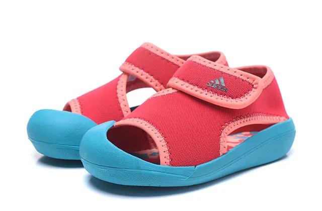 Adidas Bleu Jaune Ouvert Doigt Sangle Velcro Sandales Casual 19
