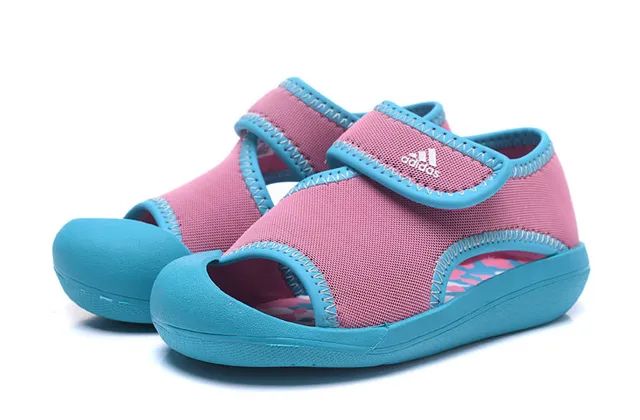 Adidas Bleu Jaune Ouvert Doigt Sangle Velcro Sandales Casual 20