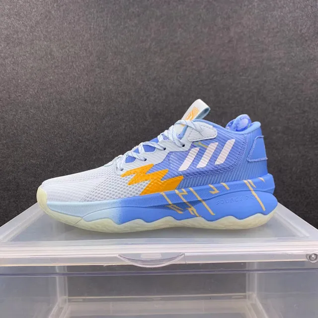 Adidas Bounce Pro Sky Blue Orange Lightning Basketball Shoes 2