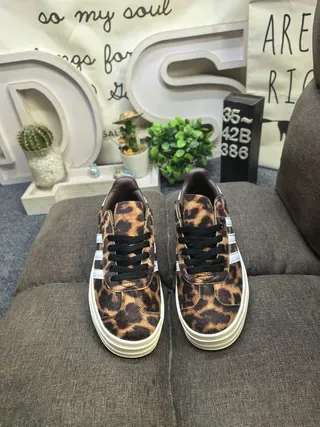 Adidas Brown Beige Leopard-Print Upper Platform Sole Lifestyle Sneakers 10