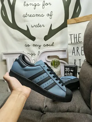 Adidas Brown Black Low-Top Leather Upper Lifestyle Sneakers 5
