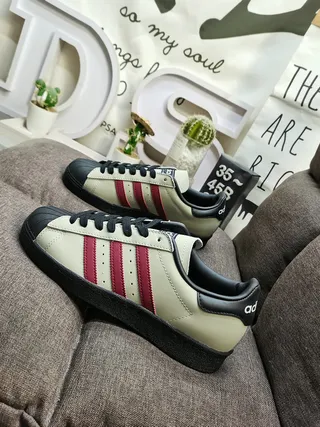 Adidas Brown Black Low-Top Leather Upper Lifestyle Sneakers 17