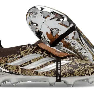 Adidas Brown Gold Snakeskin-Print Upper Chrome-Plated Soleplate Firm-Ground Soccer Shoes