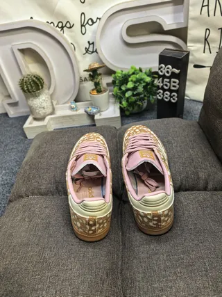 Adidas Brown Pink Deer-Print Upper Cream Stripes Lifestyle Sneakers 8