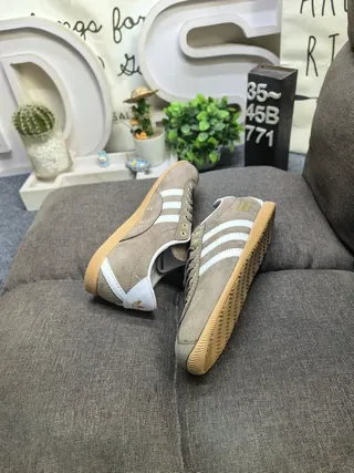 Adidas Brown White Suede Upper Three Stripes Lifestyle Sneakers 6