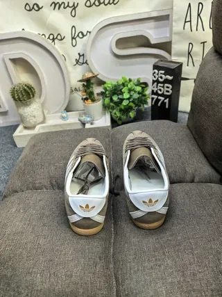 Adidas Brown White Suede Upper Three Stripes Lifestyle Sneakers 8