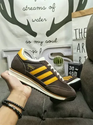 Adidas Brown Yellow Retro Runner Suede-Leather Combo Lifestyle Sneakers 5