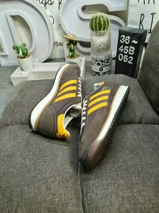 Adidas Brown Yellow Retro Runner Suede-Leather Combo Lifestyle Sneakers 6