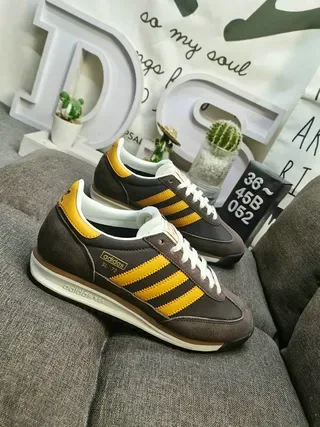 Adidas Brown Yellow Retro Runner Suede-Leather Combo Lifestyle Sneakers 9