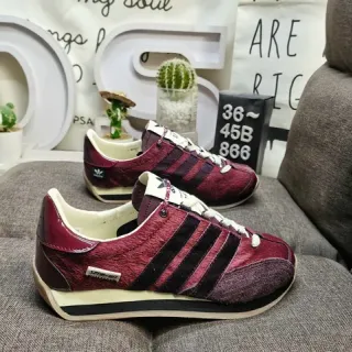 Adidas Burgundy Black Low-Top Textile Upper Lifestyle Sneakers