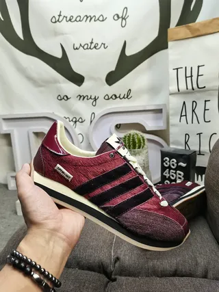 Adidas Burgundy Black Low-Top Textile Upper Lifestyle Sneakers 5