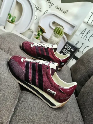 Adidas Burgundy Black Low-Top Textile Upper Lifestyle Sneakers 7