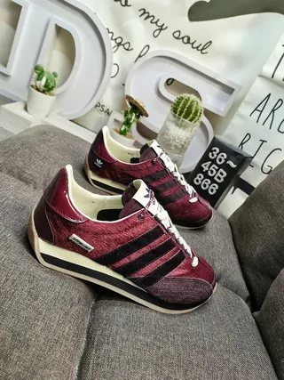 Adidas Burgundy Black Low-Top Textile Upper Lifestyle Sneakers 9