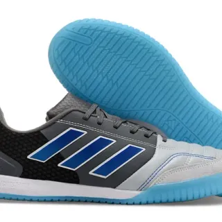 Adidas Copa Black Blue Low-Cut Silhouette 合成皮革和网面材质上层 室内足球鞋