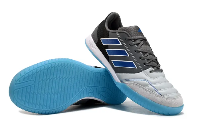 Adidas Copa Black Blue Low-Cut Silhouette جلد صناعي و شبكة علوية أحذية كرة القدم الداخلية 4
