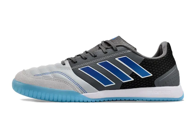 Adidas Copa Black Blue Low-Cut Silhouette جلد صناعي و شبكة علوية أحذية كرة القدم الداخلية 6
